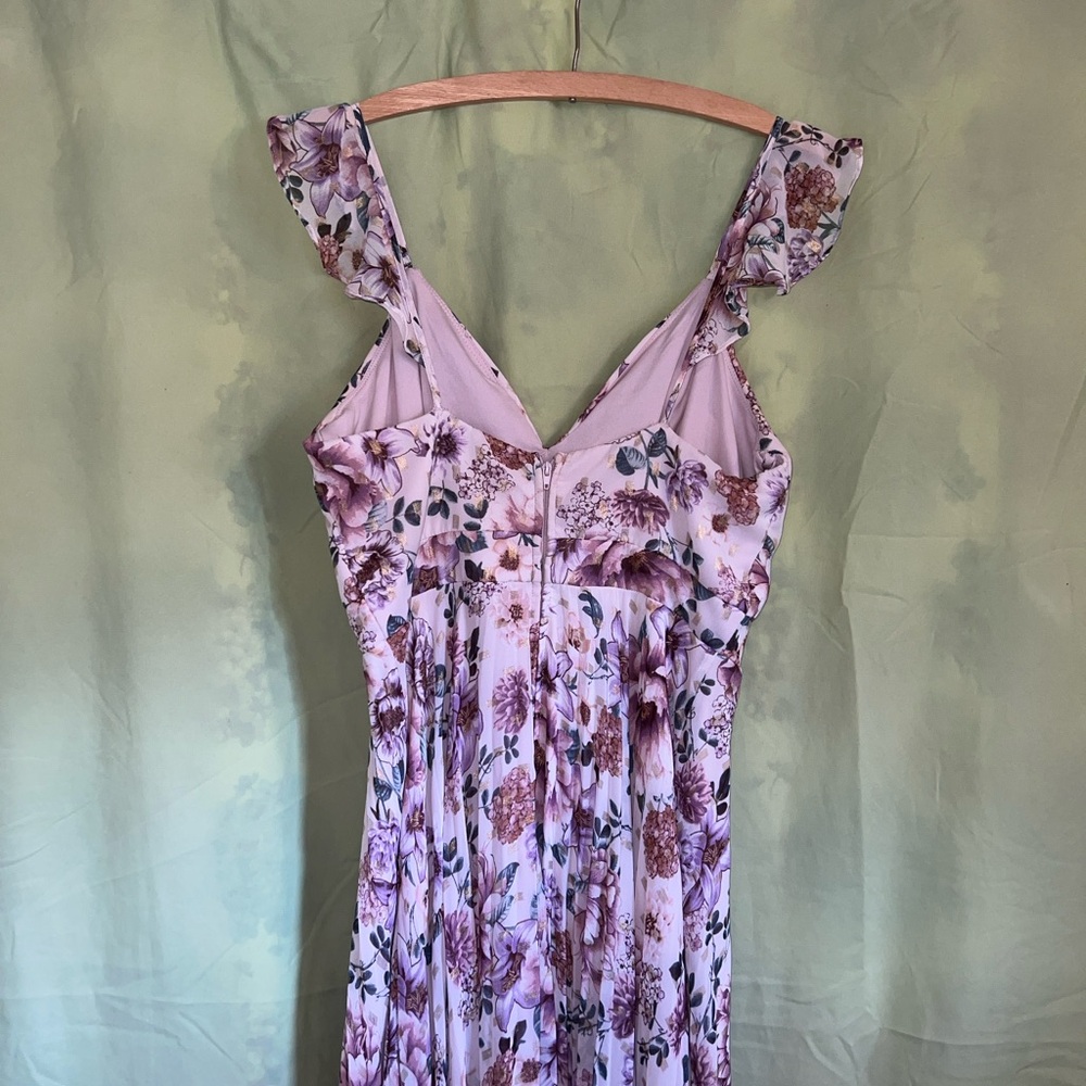 Crystal Doll Lavender Floral Maxi Dress - Picture 9 of 13